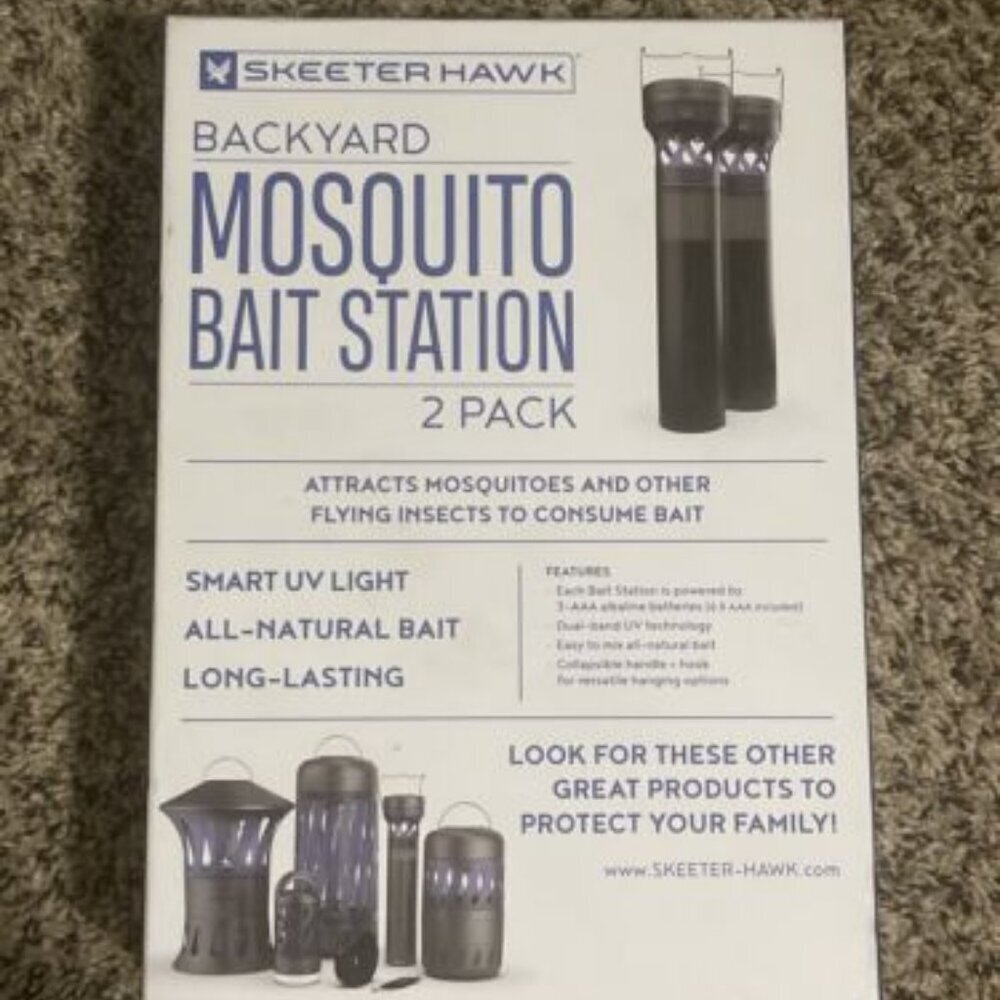 SKEETER HAWK BACKYARD MOSQUITO STATION 2 PACK SEALED SHIPS FAST WORLDWIDE - Picture 2 of 3